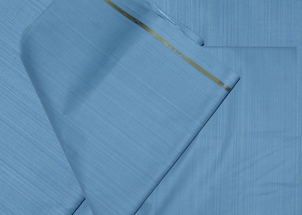 Men's Unstitched Cotton Khader Suit -Sky Blue