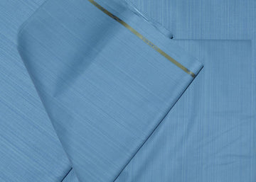 Men's Unstitched Cotton Khader Suit -Sky Blue